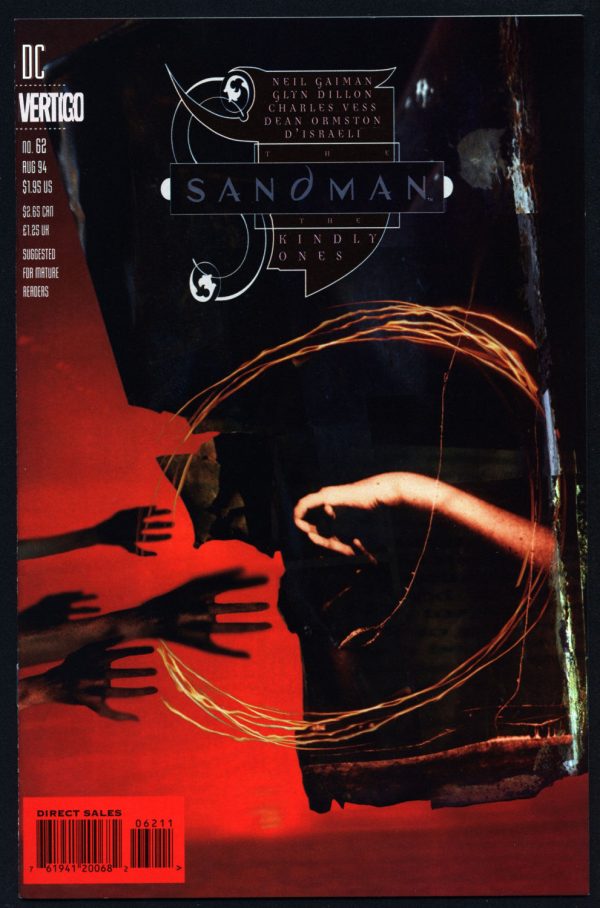 DC Comics Vertigo Press SANDMAN #62 Neil GAIMAN Hellblazer Supernatural Magic Gothic Horror Anti-Super Hero Goth Supply