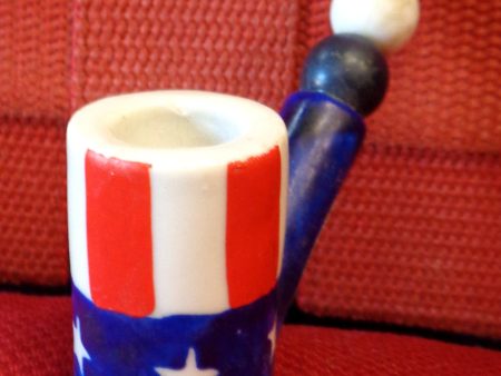 SCARCE, Americana,US Flag,Stars & Stripes,Vintage,by Roach Works,Ceramic Novelty Pipe,Very Nice,Unused  Hippie,Political Satire,Pop Culture Artifact Fashion