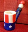 SCARCE, Americana,US Flag,Stars & Stripes,Vintage,by Roach Works,Ceramic Novelty Pipe,Very Nice,Unused  Hippie,Political Satire,Pop Culture Artifact Fashion