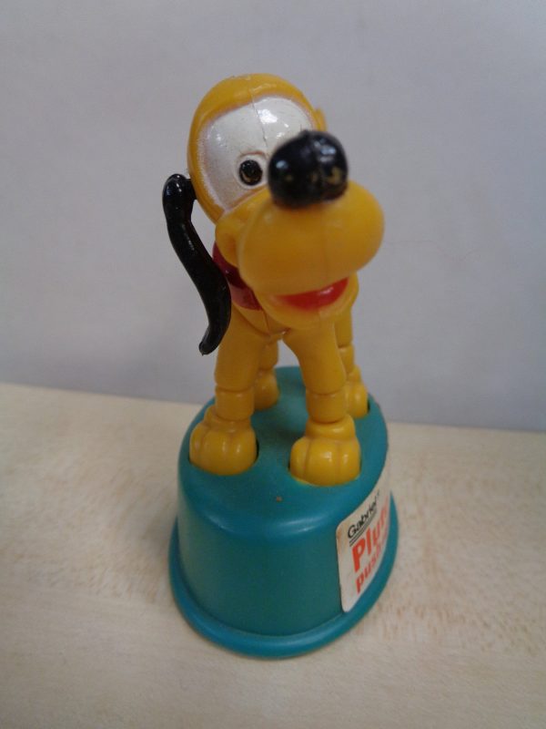 Vintage 70s, PLUTO, Walt Disney Productions, WDP, Push Up,Dancing Thumb Puppet, Plastic Toy,Gabriel,Hong Kong Online