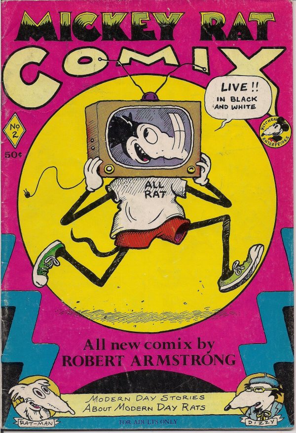 Mickey Rat Comix 2,Robert Armstrong, Mature, Walt DIsney characters parodies, Psychedelic Hippy Underground Comix For Cheap