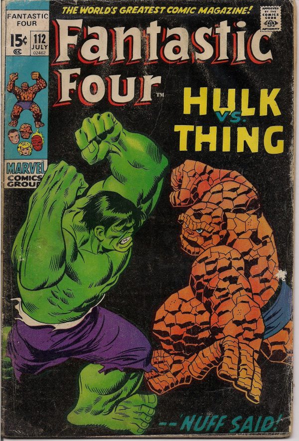 Marvel Comics, FANTASTIC FOUR 112, July, 1971, Stan Lee, John Buscema, Ben Grimm, the Thing  versus Bruce Banner, The Incredible HULK For Discount