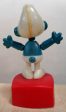 Vintage 70s,SMURF,Peyo,Push Up,Dancing Thumb Puppet, Plastic Toy,Helm,Wallace Berrie & Co,Hong Kong Supply