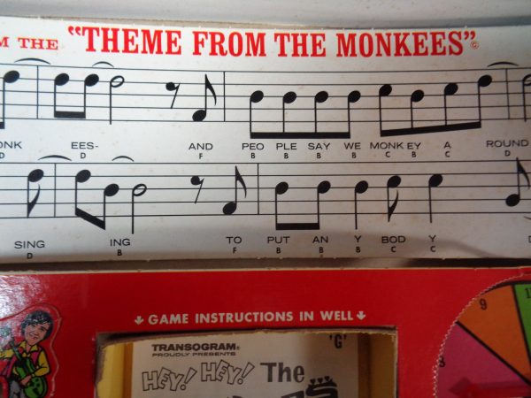 MONKEES, 1967,Beautiful Transogram Board Game,Sixties Toy,Bubble-Gum Music,Teeny Bopper,Micky Dolenz,Michael Nesmith,Davy Jones,Peter Tork For Sale