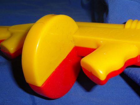 Dime Store Plastic Toy Red & Yellow clicker noisemaker 1950s 60s Made in USA Lional Online Hot Sale