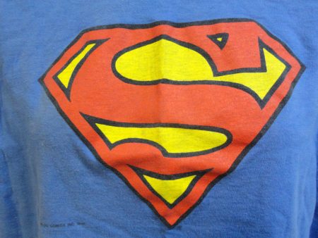 SUPERMAN Logo DEADSTOCK 1988 DC Comics SuperHero Extra Large X L Tshirt Graphitti Designs Hot on Sale