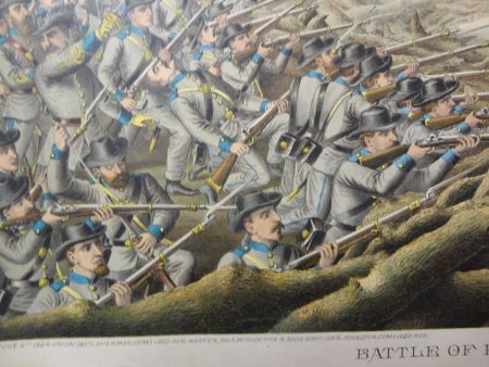 KURZ & ALLISON Original 1891 CHROMOLITHOGRAPH of the Civil War “Battle of Kenesaw Mountain” June 27th, 1864 General Sherman Online Sale