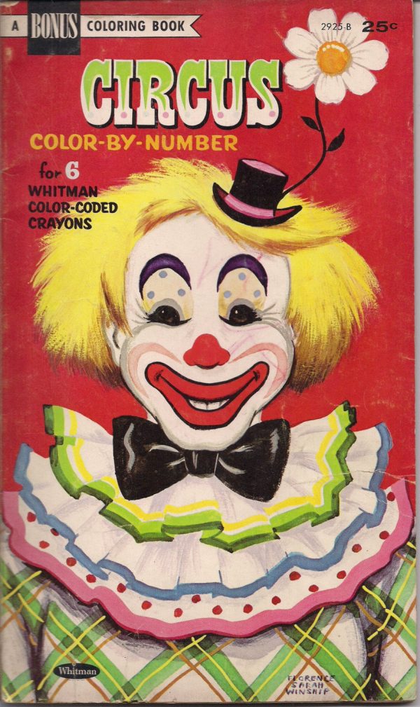 CIRCUS COLOR by NUMBER Children s Coloring Book Whitman 1966 Clowns & Circus Stuff Supply