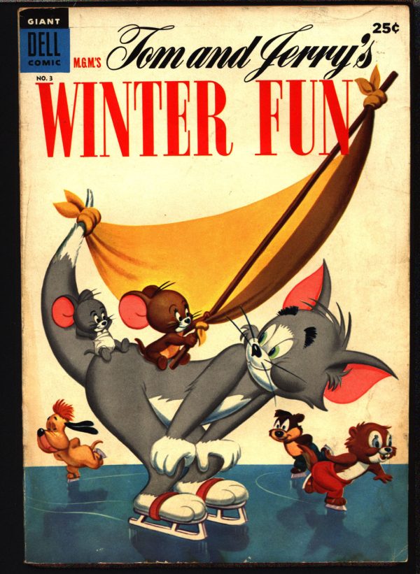 TOM and JERRY Winter Fun #3 1954 Dell Giant Comics, Hanna Barbera, Cartoons, Droopy, Barney Bear, Online