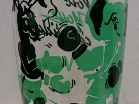 VOTE! GOP,Republican,Democrat,DNC,Green,Silk screen,Politics,Drinking Glass,Tumbler,1960s,Presidential Election,Political Party, For Discount